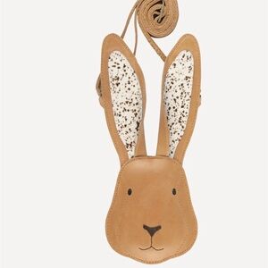 Leather Brown Bunny Crossbody Bag for Kids